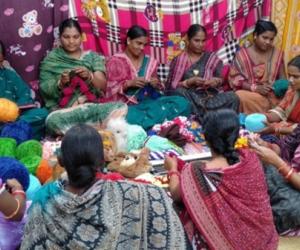 Astha SHG of Sanabankapada, Harabhanga Block hand crafting Wollen clothes and soft toys